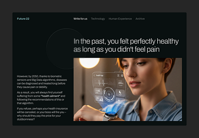 Future 22 [Blog] blog dark mode health ui