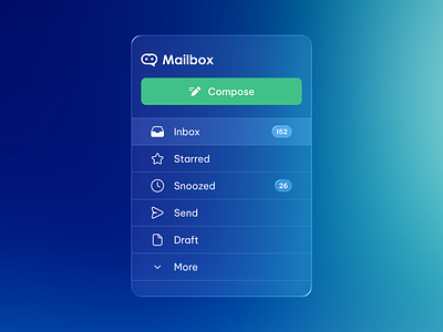 Mailbox Menu Liquid Glass Style liquidglassdesign