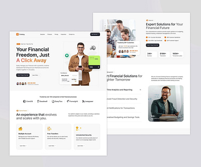 Financial Dashboard Landing Page Design app design creative design dashboard dashboard landing page design figma figma design figma ui ux design landing page ui design saas landing page ui design user interface design userinterface web design website development website template design