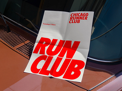 Identity for Running Community active lifestyle athletic visuals clean design fitness poster folded print graphic statement large letters modern identity physical branding poster layout public outreach red accents running club running community sport branding sports flyer street campaign typographic focus typography urban design