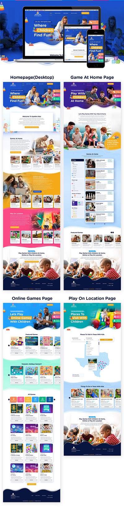 Games.kids (Web Page) 3d branding design graphic design icon illustration illustrator logo motion graphics typography ui ux vector web web design website