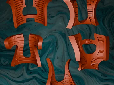 Thousand Sons neck guards 3d 3d art 3d model 3d printing 3d sculpting blender design warhammer