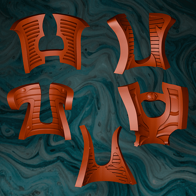 Thousand Sons neck guards 3d 3d art 3d model 3d printing 3d sculpting blender design warhammer