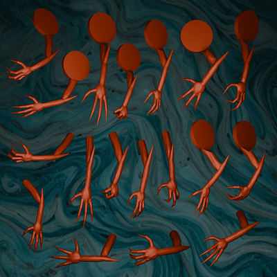 Thousand Sons extra demonic arms 3d 3d art 3d model 3d printing 3d sculpting blender design warhammer