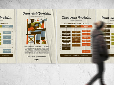 Texas Music Revolution Festival 2025 art band branding country music cowboy design festival poster festival schedule graphic design illustration logo music festival poster design setlist texas music revolution