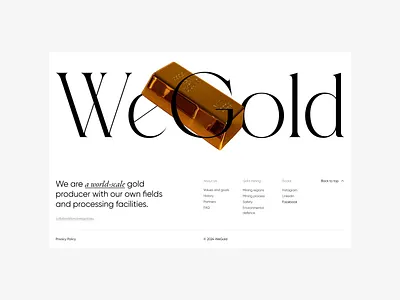 WeGold – Gold Mining Website Concept luxurybrand typographydesign webdesign websiteconcept
