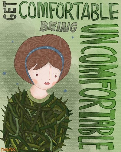 Get Comfortable digital art illustration lettering procreate