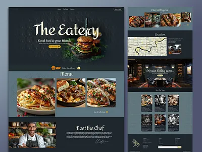 Website for Restaurant ✦ The Eatery branding framer graphic design web design website website design