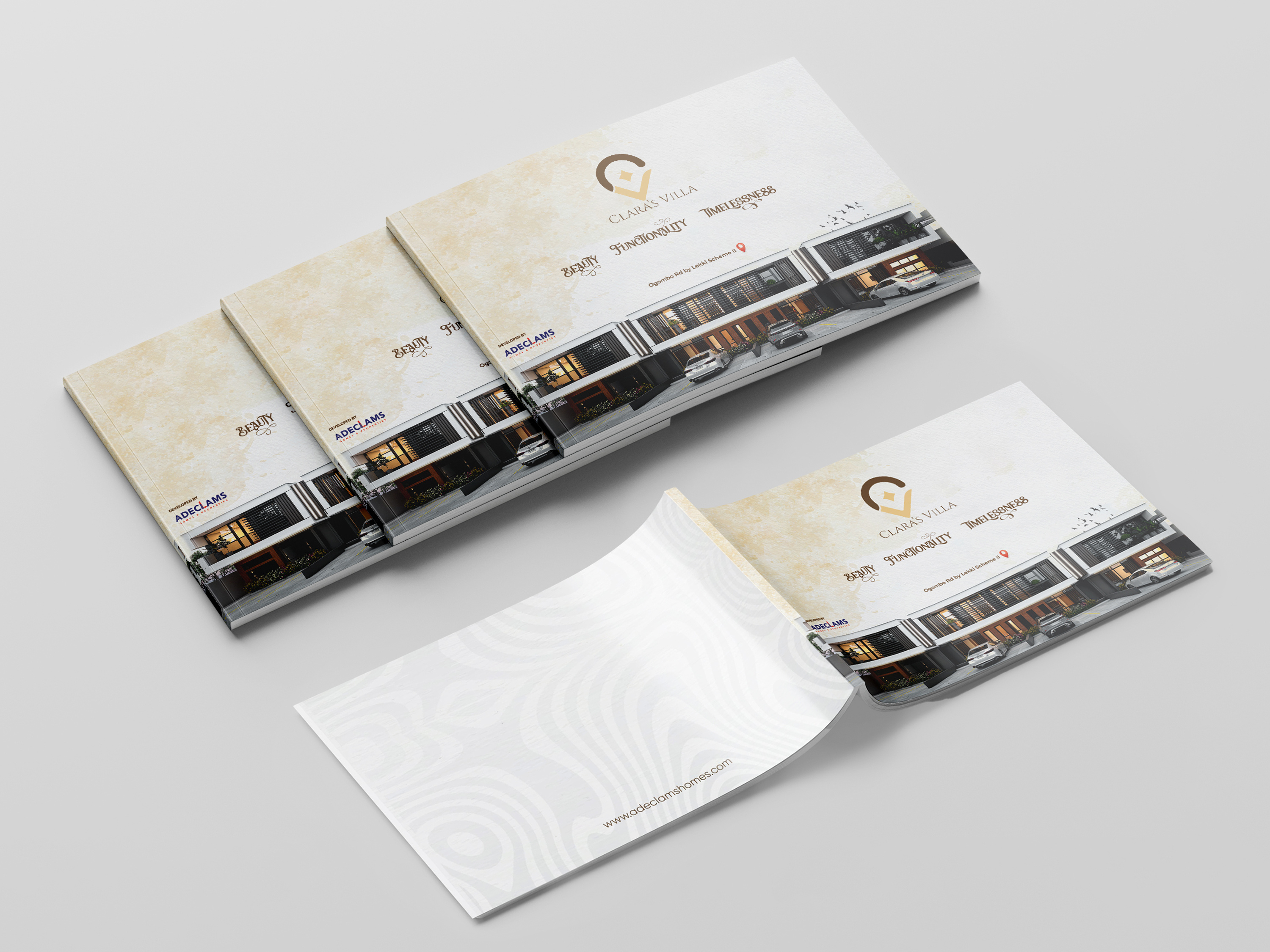 Real Estate Brochure - Clara's Villa brand design brand kit branding brochure design design graphic design logo pitchdeck design presentation design real estate design realestate brochure design