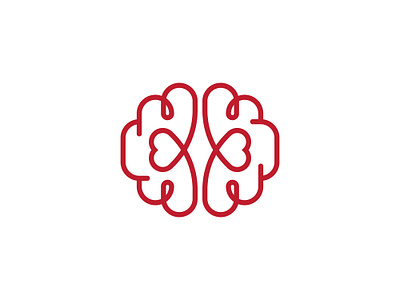 Abstract Brain Love Logo ai app artificial brain care dating eduction hear information intelligence learn love medical mind minimilist nursing romance sofware storm twin