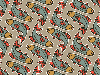 Fish Pattern 2d branding camping design dribbble fish fishing graphic graphic design identity inspirtaion inspo nature pattern texas vibes