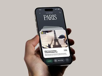 Travel - mobile app agency city destination discover find ios list map place select slider town travel ui ux