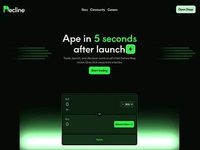 Website design for decline branding crypto design figma illustration logo mobile product design ui uiux web design web3 website