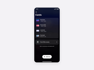 Revolut cards list → Card details animation app design card details cards cards list clean design fintech interaction minimal mobile principle product design transition ui ux
