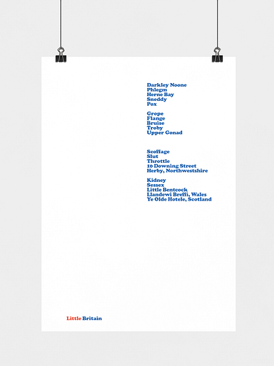 Little Britain | Typographical Poster britain comedy font graphics poster serif simple television text typography