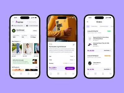 Taptap Mobile App Experience app branding buy cart checkout ecommerce fast fintech hiportfolio home mobile order payment review sale screens shopping store tap taptap