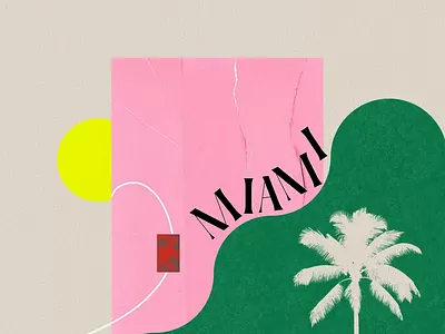 Miami abstract shapes collage digital collage florida miami tropical
