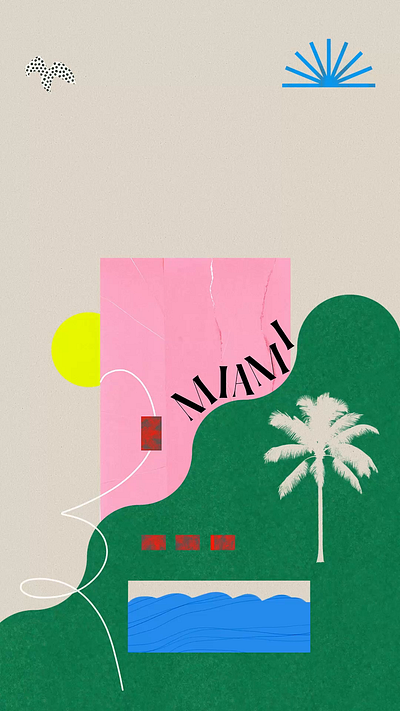 Miami abstract shapes collage digital collage florida miami tropical