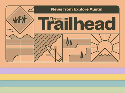 Trailhead Newsletter austin branding design line art newsletter