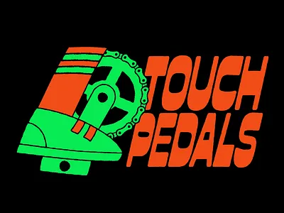 Touch Pedals bicycle design hand drawn illustration lettering mightymoss touchpedals typography