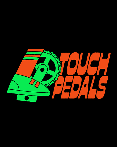 Touch Pedals bicycle design hand drawn illustration lettering mightymoss touchpedals typography