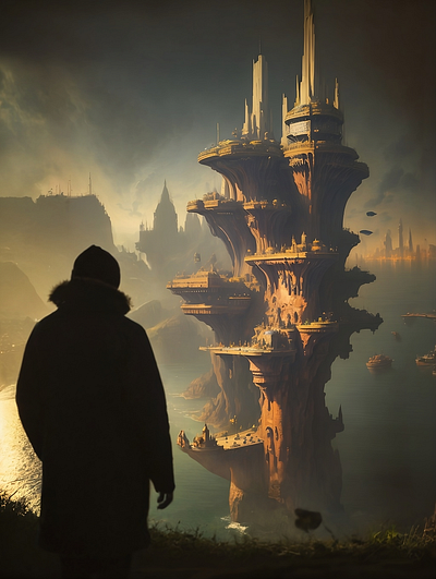 The Tower of Unknown Origins in 2049 digital art fantasy futuristic graphic design illustration unknown civilization