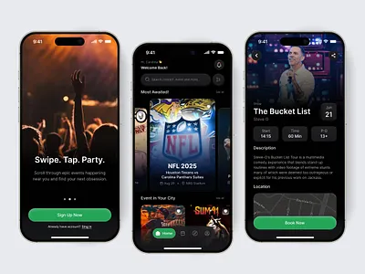 Event Ticket Mobile App booking concert design event mobile app seat ticket ticketing app ui ui kit ux