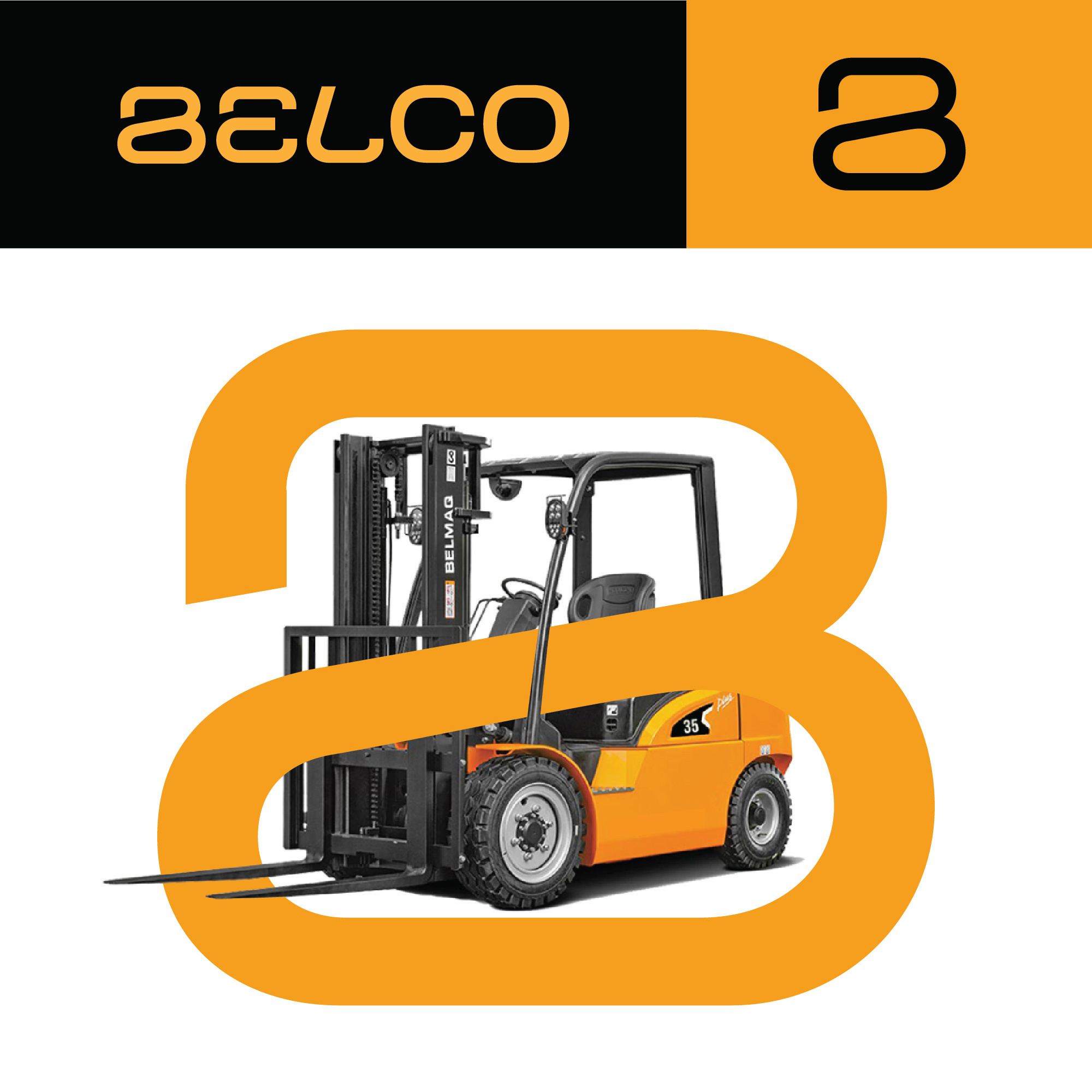 Belco (heavy equipment) branding brandmark heavy equipment letter b lettering logo logotype modern monogram powerful typography wordmark