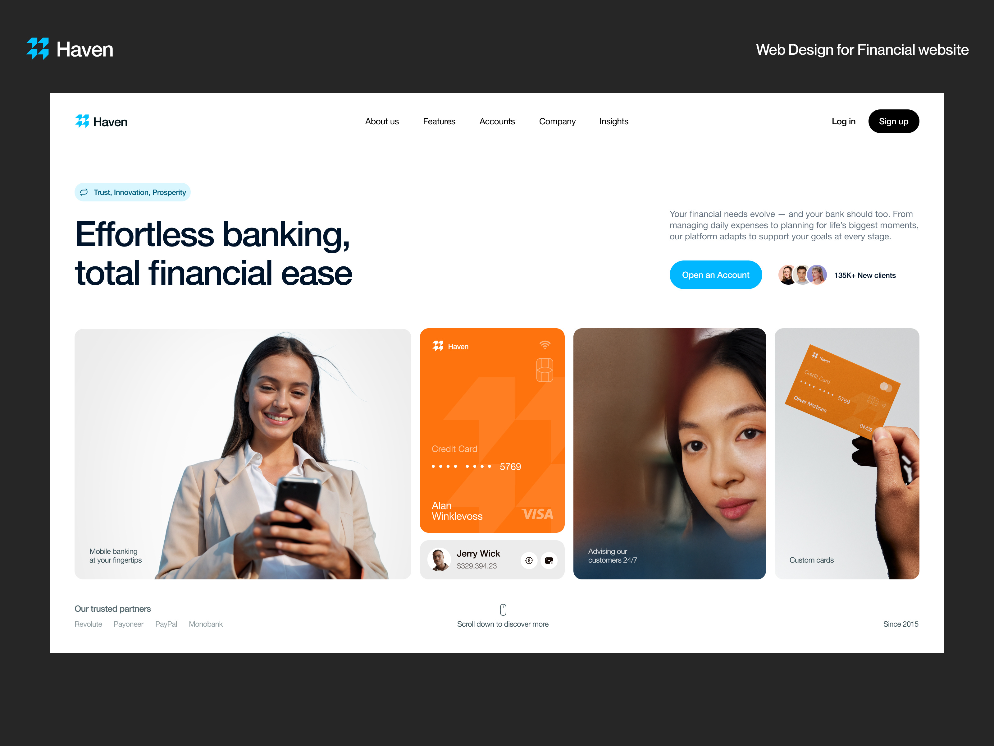 Example of Haven – Web Design for Financial Platform