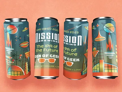 Den of Geek X Mission Brewing Beer Can adobe illustrator ill illustration packaging printing