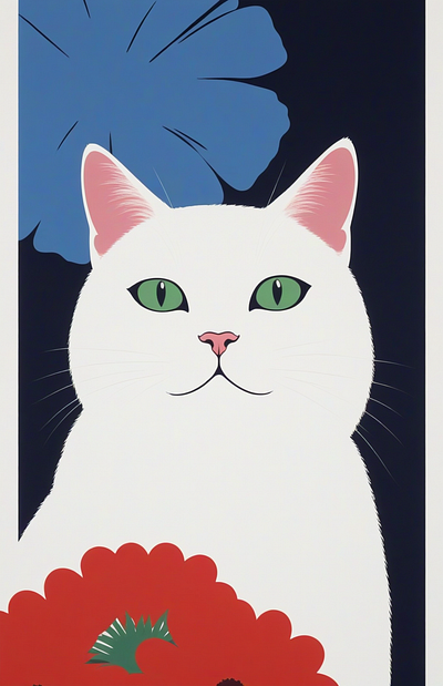 The Cat Named Tama-Chan cat digital art feline graphic design illustration manga portrait tama