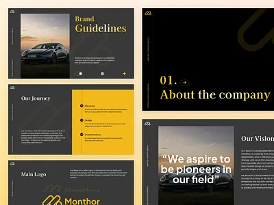 Monthor - Automotive Brand Guidelines advertising automotive billboard brand guidelines brand identity brand messaging branding corporate branding design marketing minimal mockup poster visual design visual identity