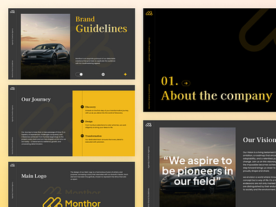 Monthor - Automotive Brand Guidelines advertising automotive billboard brand guidelines brand identity brand messaging branding corporate branding design marketing minimal mockup poster visual design visual identity