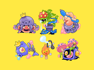 Whimsical Illustrations abstract cartoon character character design concept drawing graphic design illustration monster playful vector vibrant