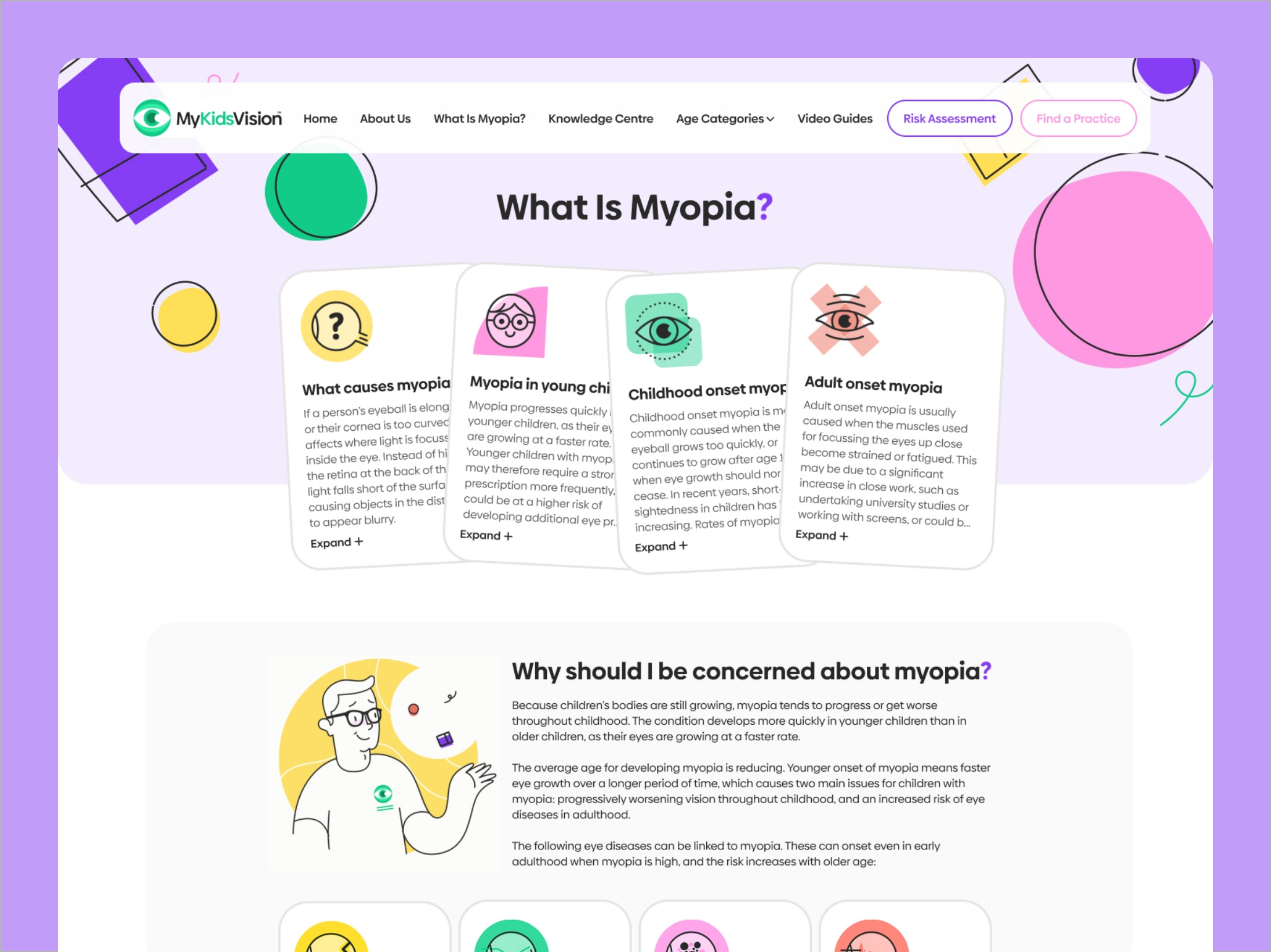 Children's Myopia Resources Page - Playful Design & Interactions adobe adobe illustrator branding design graphic design illustration interaction design interactions logo playful playful designs playful interactions ui uiux ux vector