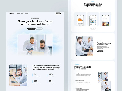 Nexura Digital Agency website agency landing page agency ui design company design digital agency landing page portfolio ui web web design webdesign website