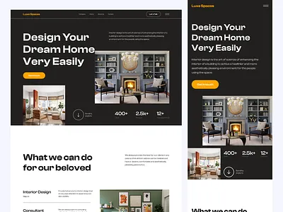 Interior Design Website - LuxeSpaces architecture branding clean company profile design interior interior design landing page modern personal website ui uiux web design website website design
