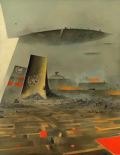 Relics of a Broken Promise: United Nations, 1945-? abstract digital art empty shell graphic design illustration message surrealistic the un