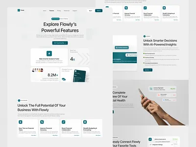 Flowly - Financial Management Landing Page [Features Page] clean design design features page finance finance management financial landing page saas saas web ui ui design uiux ux web website
