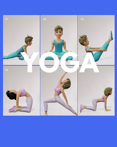Yoga in 3D 3d branding design graphic design illustration
