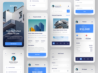 Real Estate Mobile App Design apartment booking building finder app house booking house rent listing minimalist mobile app property property listing real estate rent rent app shahinurstk02 ui design uiux design