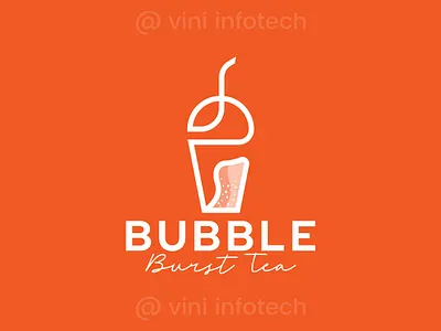 Bubble Burst Tea graphic design logo