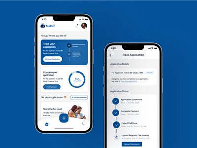 Application Tracking UI for Tax Filing Fintech App app design app ui application tracking fintech app material design mobile app tax app track application ui
