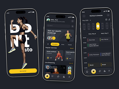 Luxury Fitness Training App UI/UX app app design calendar fitness fitness app health healthylifestyle ios minimal mobile app online training personal trainer ui ui ux workout yoga