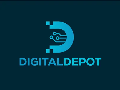 Digital Depot Logo Design branding business company logo components creative d icon d logo d technology depot logo digital depot digital logo electronics industrial logo logo design minimal modern professional sensors smart