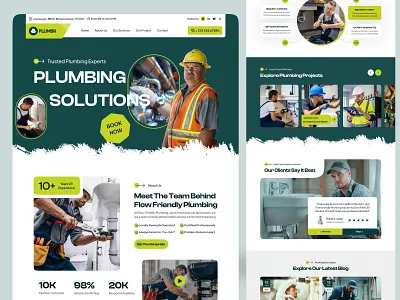 Plumbing & Heating Website Design handyman heating home services homepage landing landing page plumber plumber service plumber website plumbing plumbing service company renovation web design website