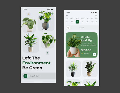 Plant Care Mobile App UI/UX app green app mobile app design mobile app ui mobile app ui design plant app plant care app plant guide plant shop plant store planting plants ui
