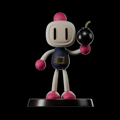 Bomberman 3d 8bit blender bomb bomberman console game ness nintendo sness
