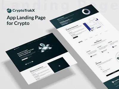 App Landing Page for Crypto Traders app landing page crypto website cryptotrakx design designtocodes figma template landing page one page tailwind css template design website design website template