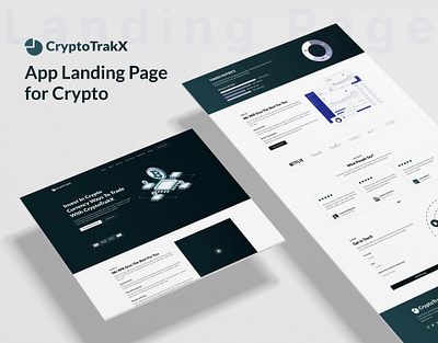App Landing Page for Crypto Traders app landing page crypto website cryptotrakx design designtocodes figma template landing page one page tailwind css template design website design website template
